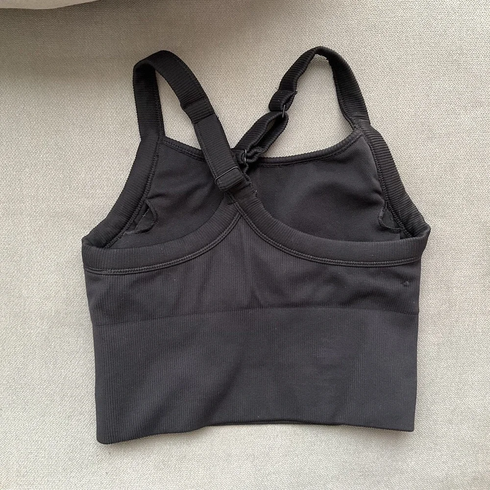 Alo Yoga Seamless Ribbed Favorite Bra Tank Black XXS